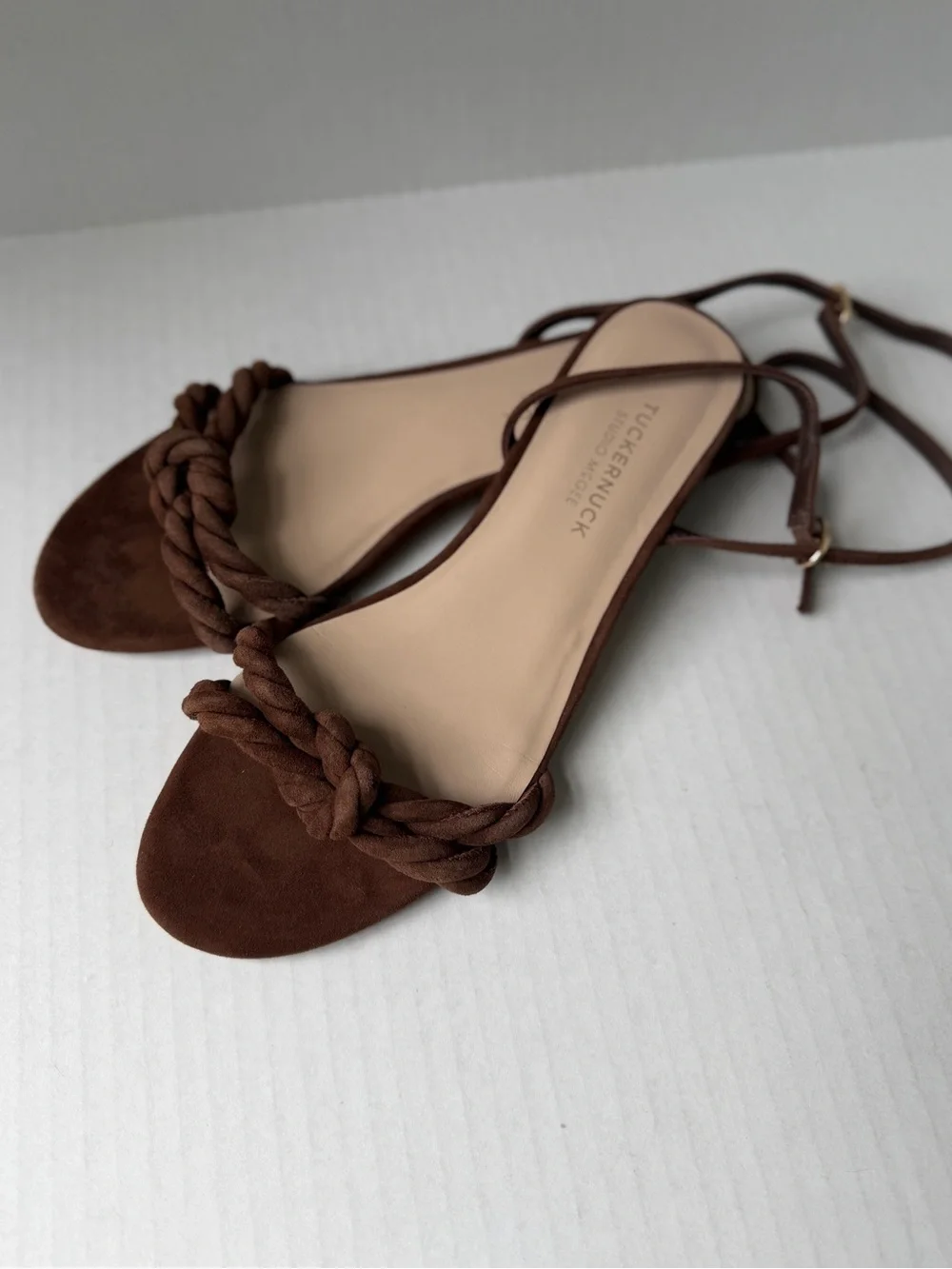 Tuckernuck Studio McGee Brown Suede Sandals 7.5